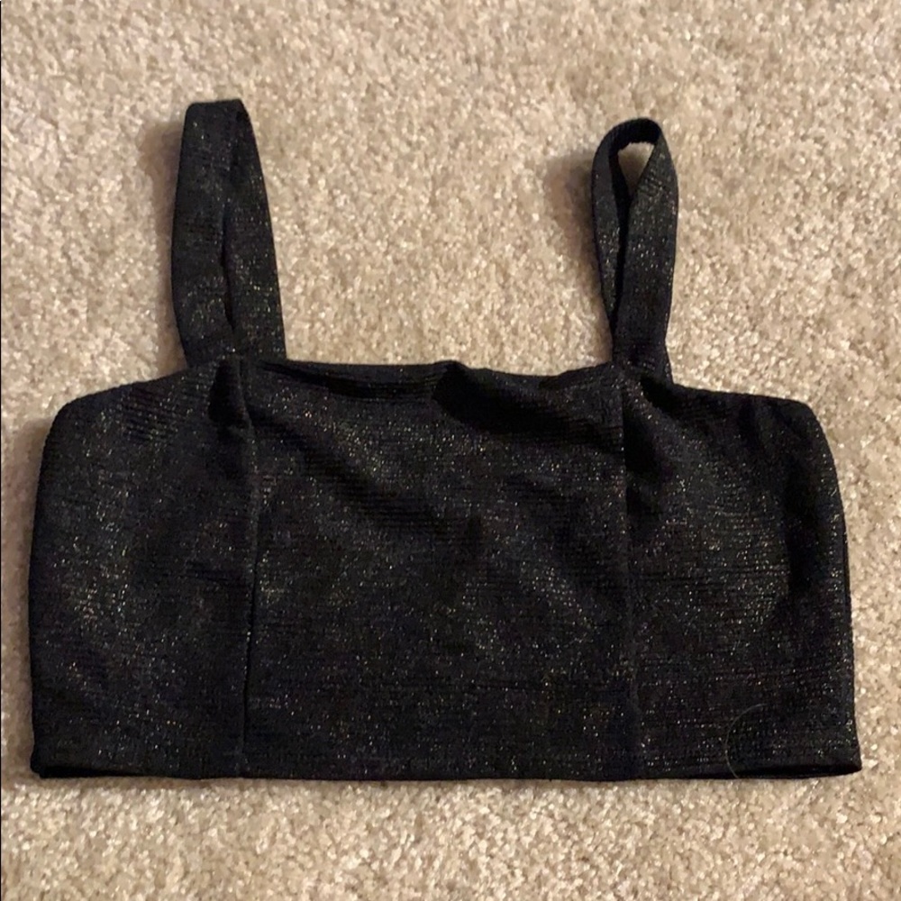 Black sparkly crop top